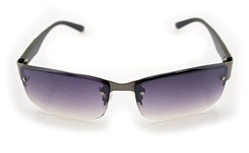 Black and gunmetal frame of the sunglasses displayed.