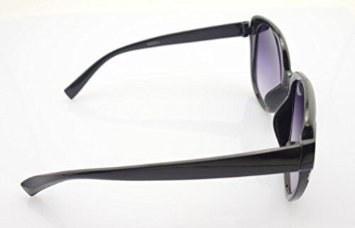 9552 Ladies Fashion Sunglasses - Large Frame with Silver Diagonal Detail - Width at Temples 138 mm - 100% UV400 protection - Black Frame with Violet Lenses