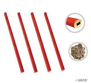 Flat point carpenters pencils in a craft workspace