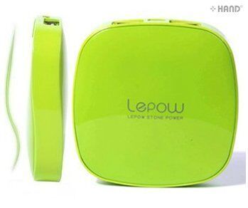 Close-up of the power bank's charging port