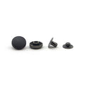 Pack of 20 black plastic press studs in 15mm size.