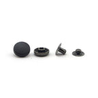 Pack of 20 black plastic press studs in 15mm size.