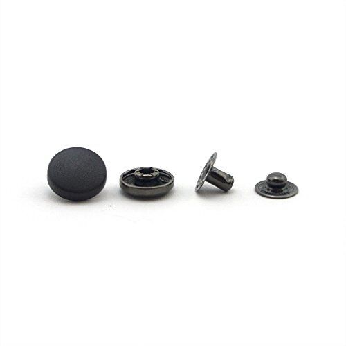 Pack of 20 black plastic press studs in 15mm size.