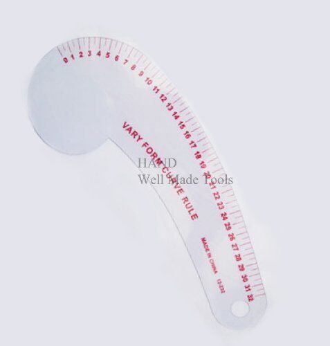 Close-up of the Vary Form Curve Ruler showcasing its outer curve features.