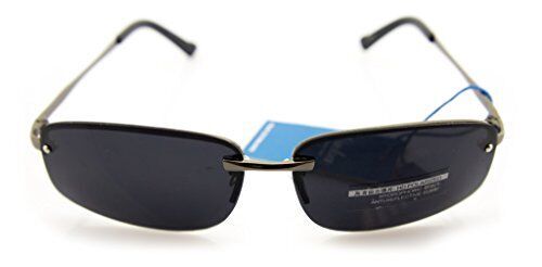 Close-up of blue grey tinted lenses on sunglasses.