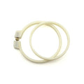 Small white plastic embroidery hoop measuring 9cm.
