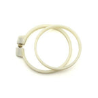Small white plastic embroidery hoop measuring 9cm.