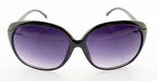 15827 Ladies Fashion Sunglasses - Large Frame - Width at Temples 139 mm - 100% UV400 Protection - Black Frame with Violet Lenses
