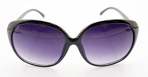 15827 Ladies Fashion Sunglasses - Large Frame - Width at Temples 139 mm - 100% UV400 Protection - Black Frame with Violet Lenses
