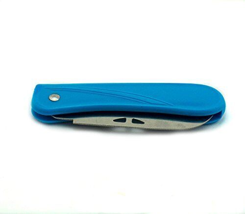 Two pocket-sized folding knives with colourful handles