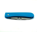 Two pocket-sized folding knives with colourful handles