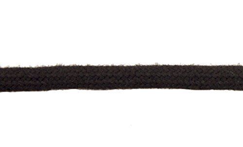 Black cord coiled neatly, ideal for various craft projects.