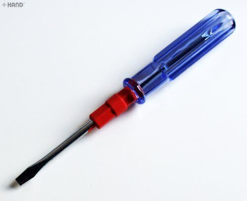 Close-up of the Phillips screwdriver highlighting its tip and grip.