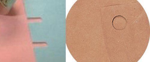 Close-up of the pattern notcher showing its sharp cutting edge