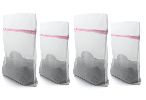 Two Large 50 x 60 cm and Two Medium 40 x 50 cm Laundry Wash Bags with a Tough Dense Hybrid Net Mesh and Protected Zipper