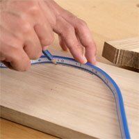 Close-up of the flexible curve ruler showing its design