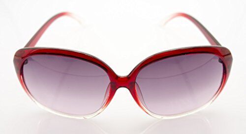 15827 Ladies Fashion Sunglasses - Large Frame - Width at Temples 139 mm - 100% UV400 Protection - Red Frame and Lenses
