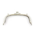 Silver square purse frame PF24 with ball clasp and eyeloops.