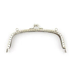 Silver square purse frame PF24 with ball clasp and eyeloops.