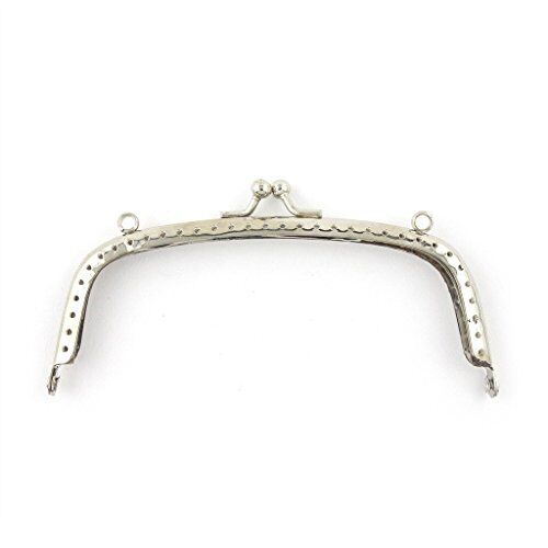 Silver square purse frame PF24 with ball clasp and eyeloops.