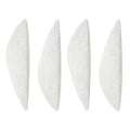 Two pairs of white narrow shoulder pads displayed on a flat surface.