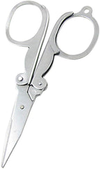 Open view of No.333 folding safety metal scissors showing blades.