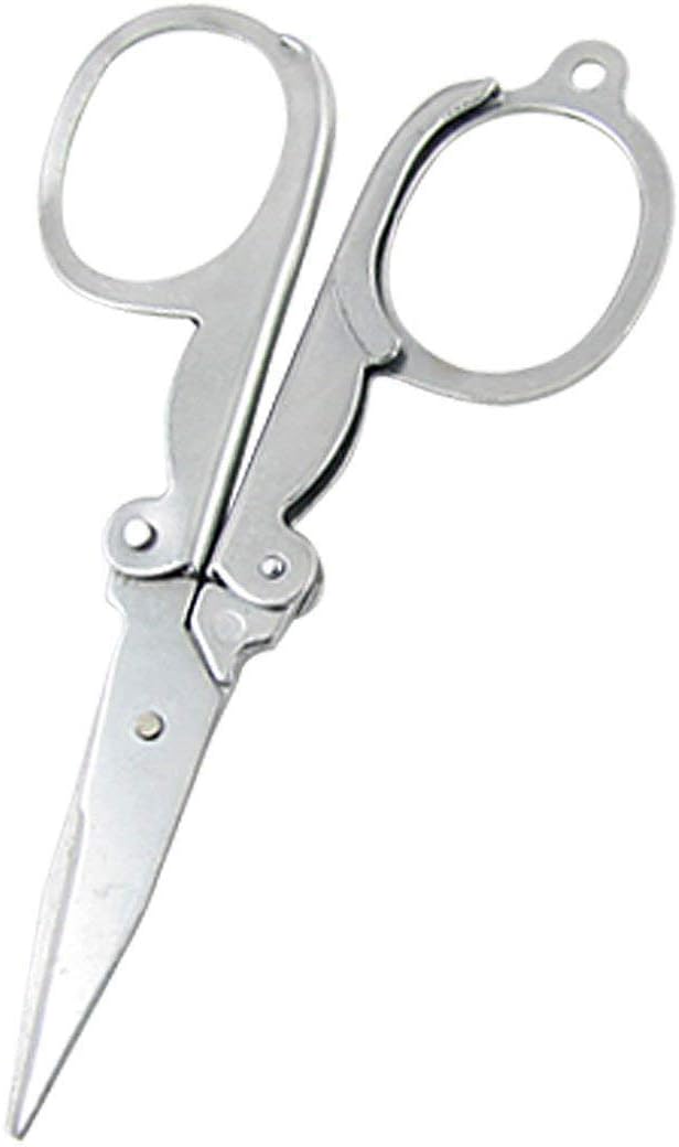 Open view of No.333 folding safety metal scissors showing blades.