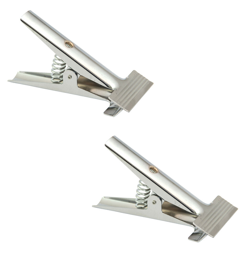Two 17cm sprung fabric clamps on a white background.