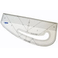 Close-up of the metric pattern marking ruler showing defects.