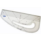 Close-up of the metric pattern marking ruler showing defects.