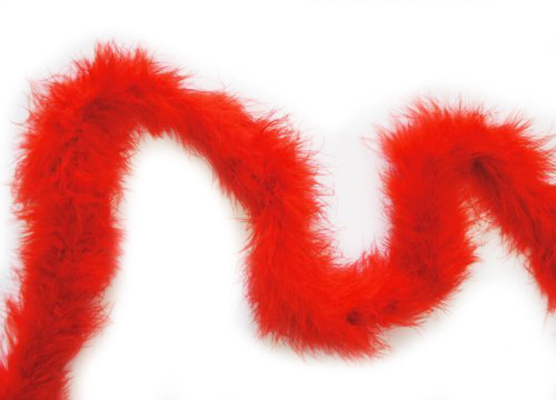 Two red feather garlands displayed together, each 1.87m long.