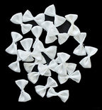 Pack of 23 white satin ribbon bow trims for crafts