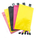 Five colourful A6 zip file bags displayed together