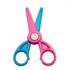 Close-up of the friendly animal design on the safety scissors.