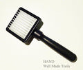 Fur care brush with plastic bristles for cleaning