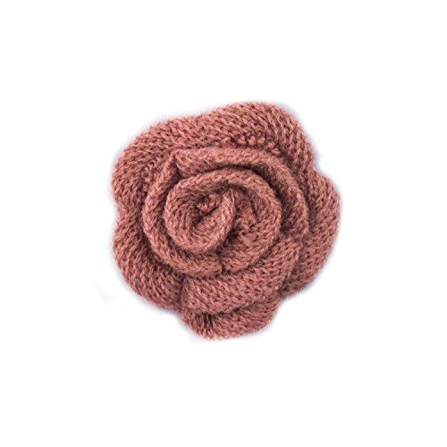 Knitted Dark Salmon Decorative Rosettes Sew on Trim with Net Backing - 1 Metre Appx 12 pcs (8 x 8 cm)