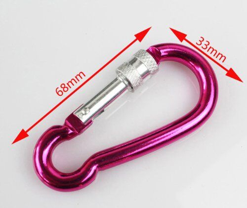 Assorted colours of carabiner hooks for easy identification.