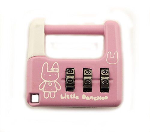 Little Danchoo Colourful 3 Digit Combination Padlock for Your School, Home, Locker, Bag, Diary - It's My Secret - Pink