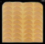 Tan rubber repair heel sole sheet showing 18 pairs