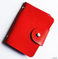 Two faux leather wallets displayed side by side
