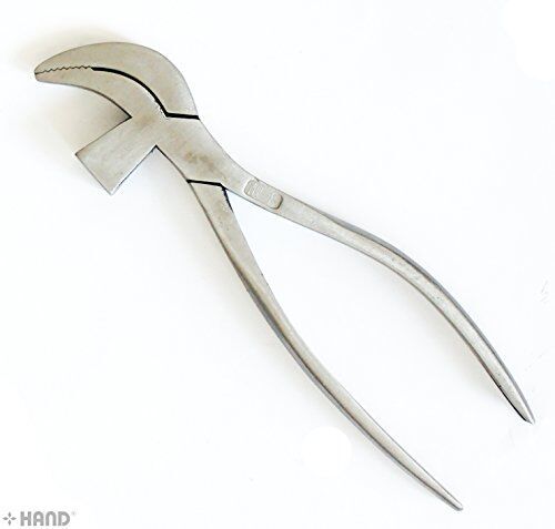 Close-up of the drop forged leather pliers showing the grip