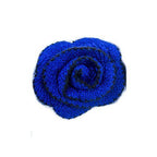 Knitted Blue and Black Edge Decorative Rosettes Sew on Trim with Net Backing - 1 Metre Appx 12 pcs (8 x 8 cm)