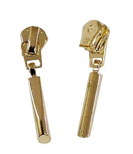 Pack of 10 gold zip pulls with head sliders displayed on a white background.