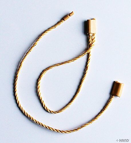 Pack of 1000 beige and gold hang tags displayed together