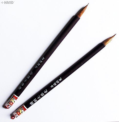 Two wooden large strokes Sumi brushes for calligraphy