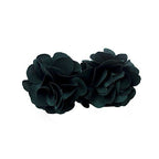 H0973 Teal Green Stylish Elegant Satin Jasmine Flower Bulldog Hair Clips 70 mm x 50 mm Pack of 2