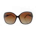 Side view of large framed sunglasses for women