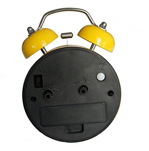 Side view of the yellow Minions alarm clock for kids.