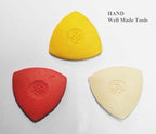 Assorted colours of 20 pieces of tailors chalk displayed together.
