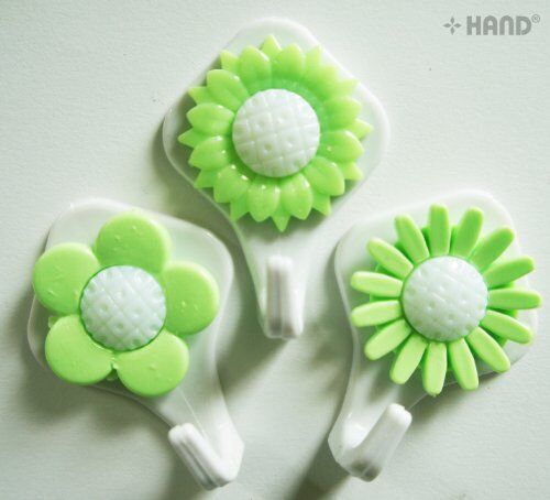 Pack of three sunflower hooks on a white background